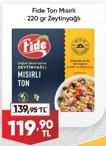Fide Ton Mısırlı 220 Gr Zeytinyağlı