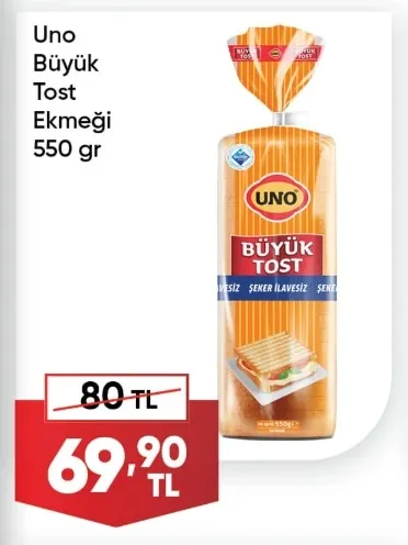 Uno Büyük Tost Ekmeği 550 Gr