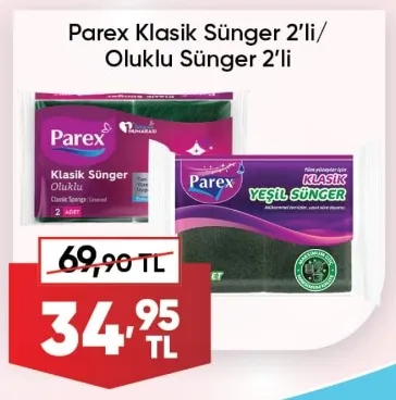 Parex Klasik Sünger 2'Li/ Oluklu Sünger 2'Li