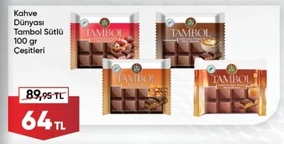 Kahve Dünyası Tambol Sütlü 100 Gr Çeşitleri