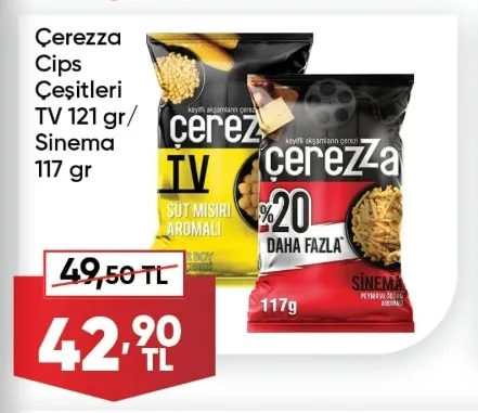 Cerezza Cips Çeşitleri Tv 121 Gr/ Sinema 117 Gr