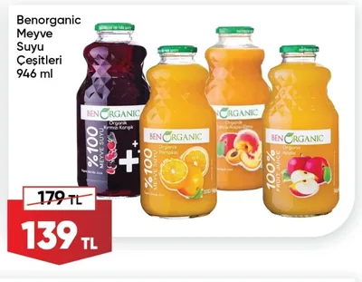 Benorganic Meyve Suyu Çeşitleri 946 Ml
