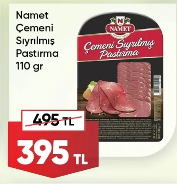 Namet Çemeni Sıyrılmış Pastırma 110 Gr