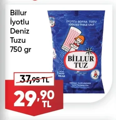 Billur İyotlu Deniz Tuzu 750 Gr