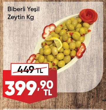 Biberli Yeşil Zeytin Kg