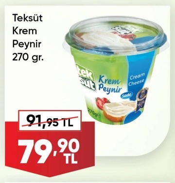 Teksüt Krem Peynir 270 Gr.
