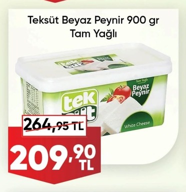 Teksüt Beyaz Peynir 900 Gr Tam Yağlı