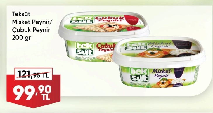 Teksüt Misket Peynir/Çubuk Peynir 200 Gr