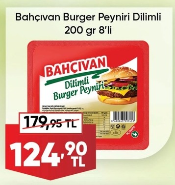 Bahçıvan Burger Peyniri Dilimli 200 Gr 8'Li