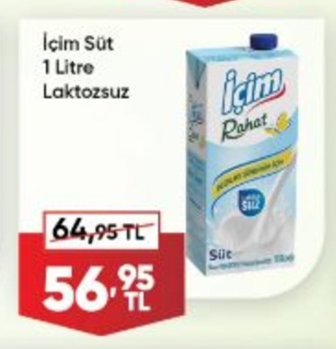 Içim Süt 1 Litre Laktozsuz