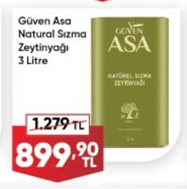 Güven Asa Natural Sızma Zeytinyağı 3 Litre