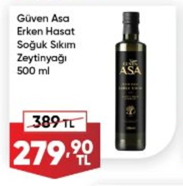Güven Asa Erken Hasat Soğuk Sıkım Zeytinyağı 500 Ml