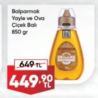 Balparmak Yayle Ve Ova Çiçek Balı 850 Gr