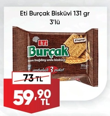 Eti Burçak Bisküvi 131 Gr 3'Lü
