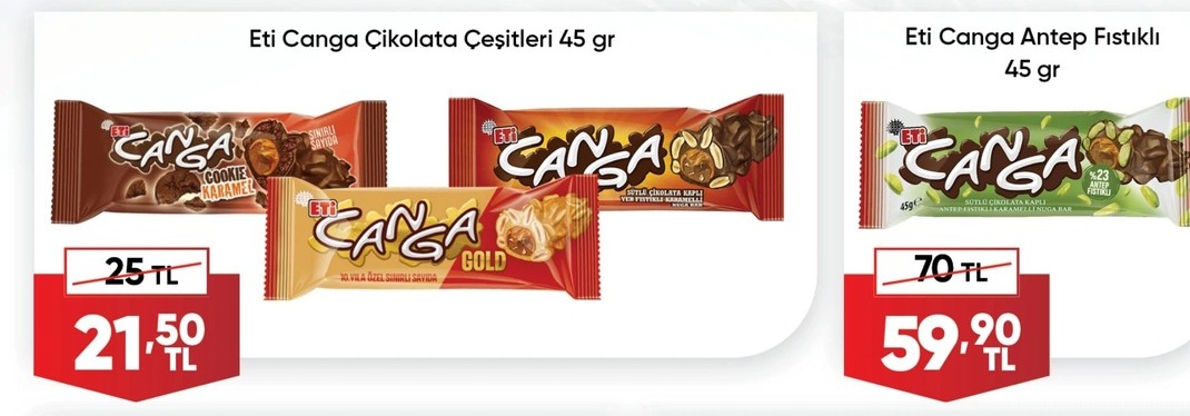 Eti Canga Çikolata Çeşitleri 45 Gr