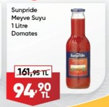 Sunpride Meyve Suyu 1 Litre Domates