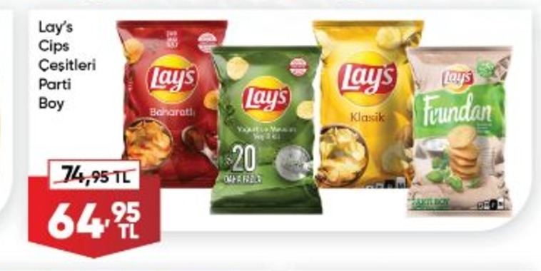 Lay'S Cips Çeşitleri Parti Boy