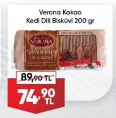 Verona Kakao Kedi Dili Bisküvi 200 Gr