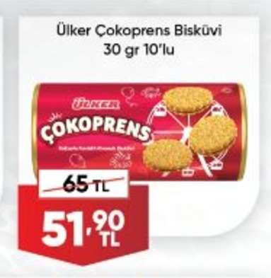 Ülker Çokoprens Bisküvi 30 Gr 10'Lu