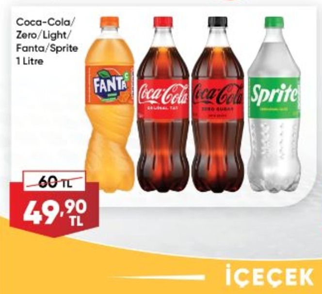Coca-Cola/ Zero/Light/ Fanta/Sprite 1 Litre