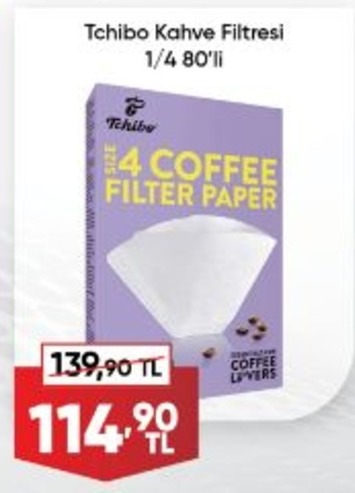 Tchibo Kahve Filtresi 1/4 80'Li