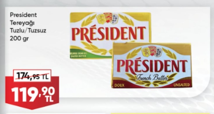 President Tereyağı Tuzlu/Tuzsuz 200 Gr