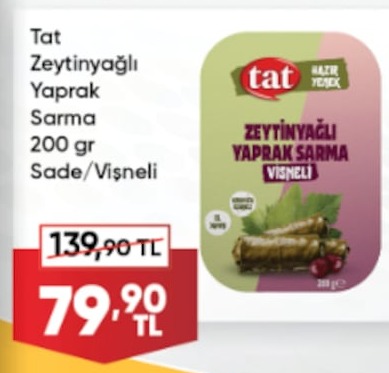 Tat Zeytinyağlı Yaprak Sarma 200 Gr Sade/Vişneli