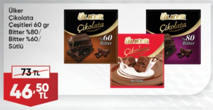 Ülker Çikolata Çeşitleri 60 Gr