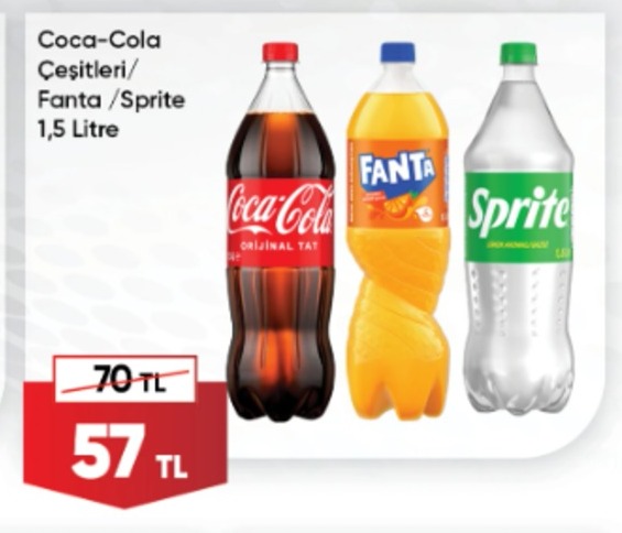 Coca-Cola Çeşitleri/ Fanta / Sprite 1,5 Litre