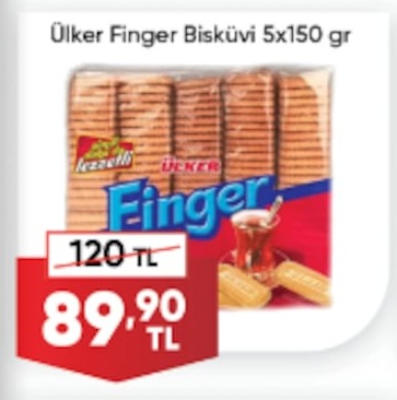 Ülker Finger Bisküvi 5X150Gr