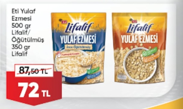 Eti Lifalif Yulaf Ezmesi 500Gr / Öğütülmüş Yulaf Ezmesi 350Gr