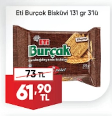 Eti Burçak Bisküvi 131Gr 3'Lü Paket