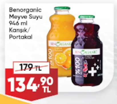 Benorganic Meyve Suyu 946Ml Karışık/Portakal