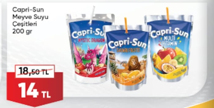 Capri-Sun Meyve Suyu Çeşitleri 200Gr