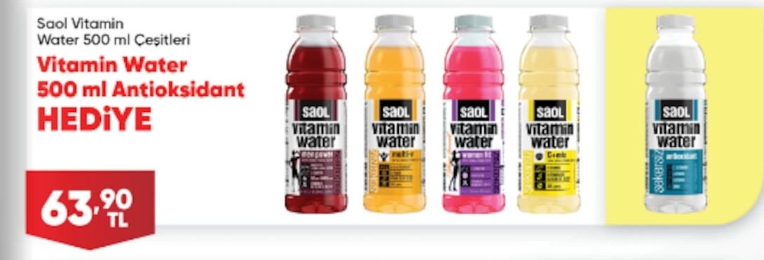 Saol Vitamin Water 500 Ml Çeşitleri (Antioksidan)