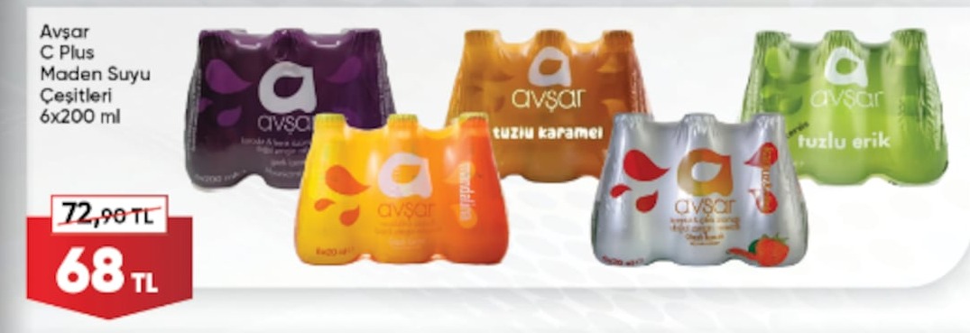 Avşar C Plus Maden Suyu Çeşitleri 6X200 Ml