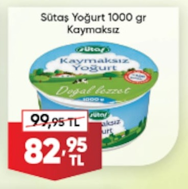 Sütaş Yoğurt 1000 Gr Kaymaksız