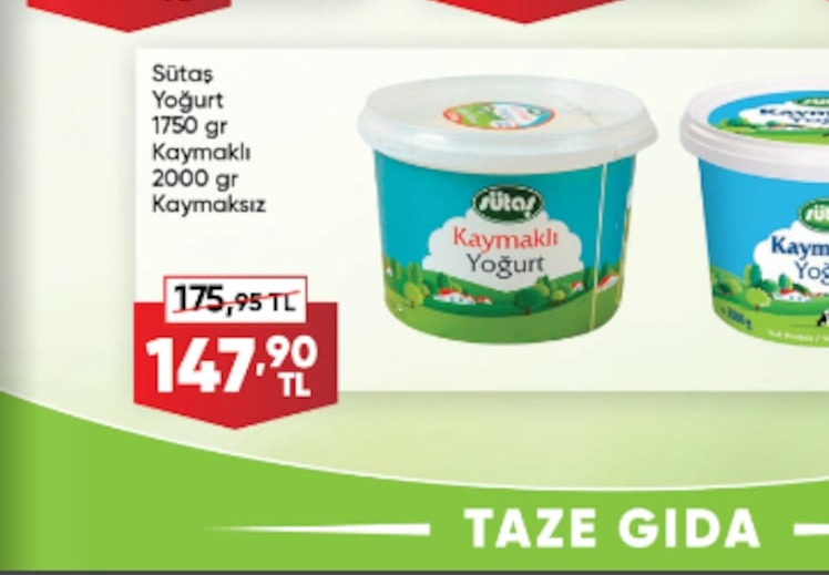 Sütaş Kaymaklı Yoğurt 1750 Gr