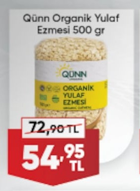 Qünn Organik Yulaf Ezmesi 500 Gr