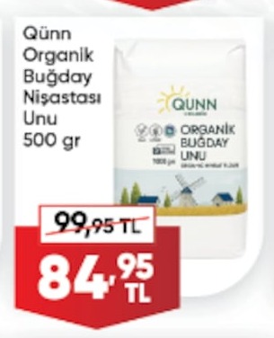 Qünn Organik Buğday Nişastası Unu 500 Gr