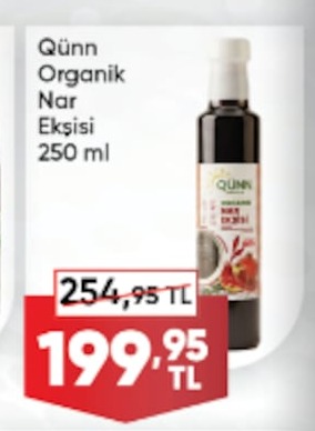 Qünn Organik Nar Ekşisi 250 Ml