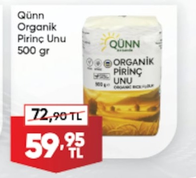 Qünn Organik Pirinç Unu 500 Gr