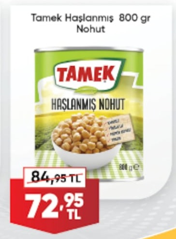 Tamek Haşlanmış Nohut 800 G