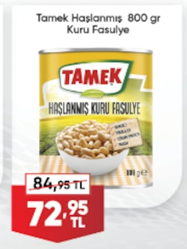 Tamek Haşlanmış Kuru Fasulye 800 G