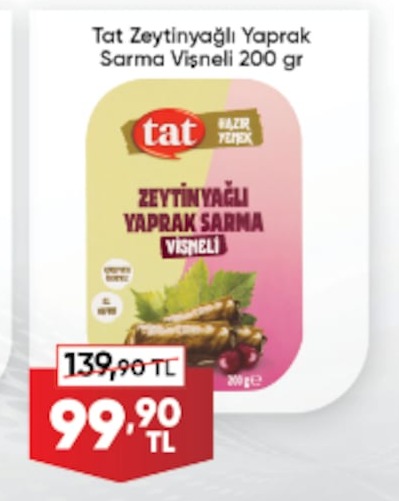 Tat Zeytinyağlı Yaprak Sarma Vişneli 200 Gr