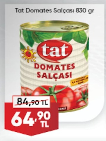 Tat Domates Salçası 830 Gr