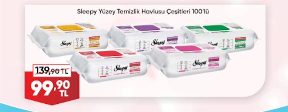 Sleepy Yüzey Temizlik Havlusu Çeşitleri 100'Lü