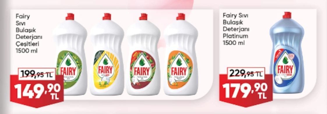 Fairy Sivi Bulaşik Deterjani Çeşitleri 1500Ml