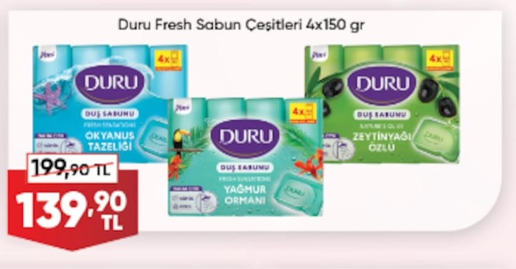 Duru Fresh Sabun Çeşitleri 4X150Gr