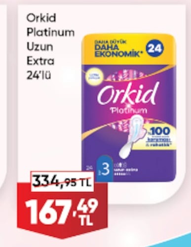 Orkid Platinum Uzun Extra 24'Lü Ped